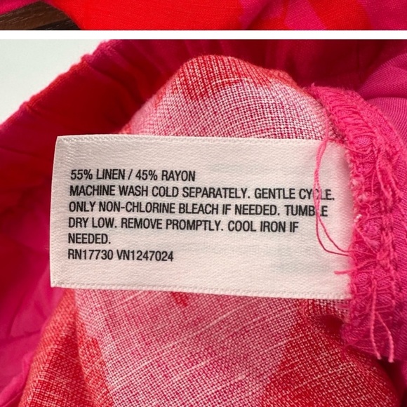 Kate Spade Target Classic Rose High-Rise Linen Trousers Pink/Red Small NEW - Picture 3 of 5